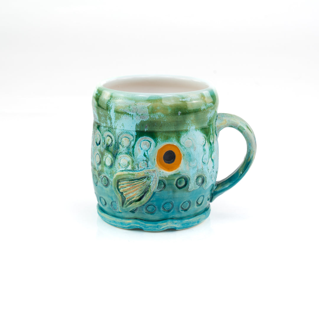 Mug 16 oz - Sea Foam Green Fish Mug