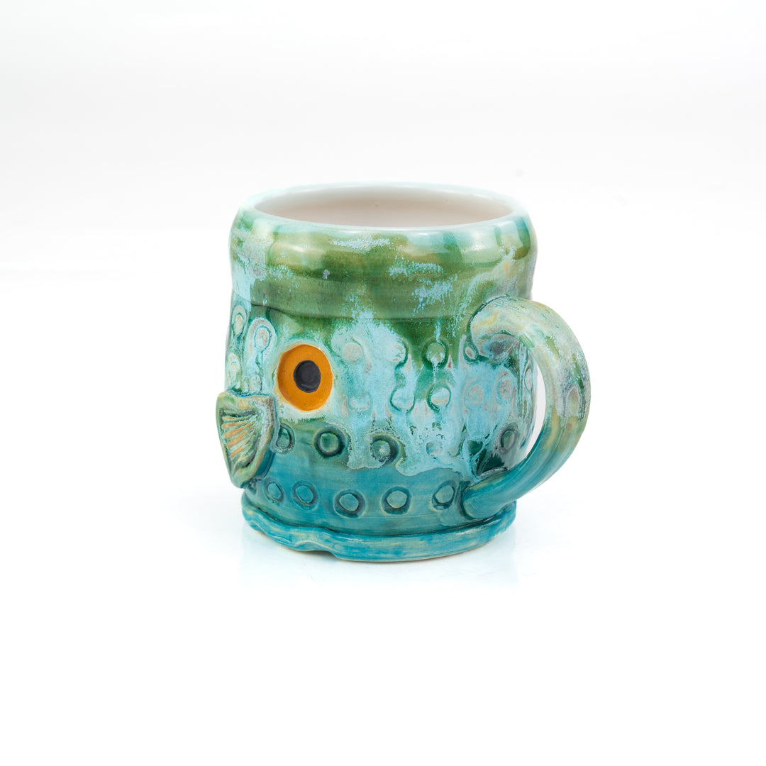 Mug 16 oz - Sea Foam Green Fish Mug