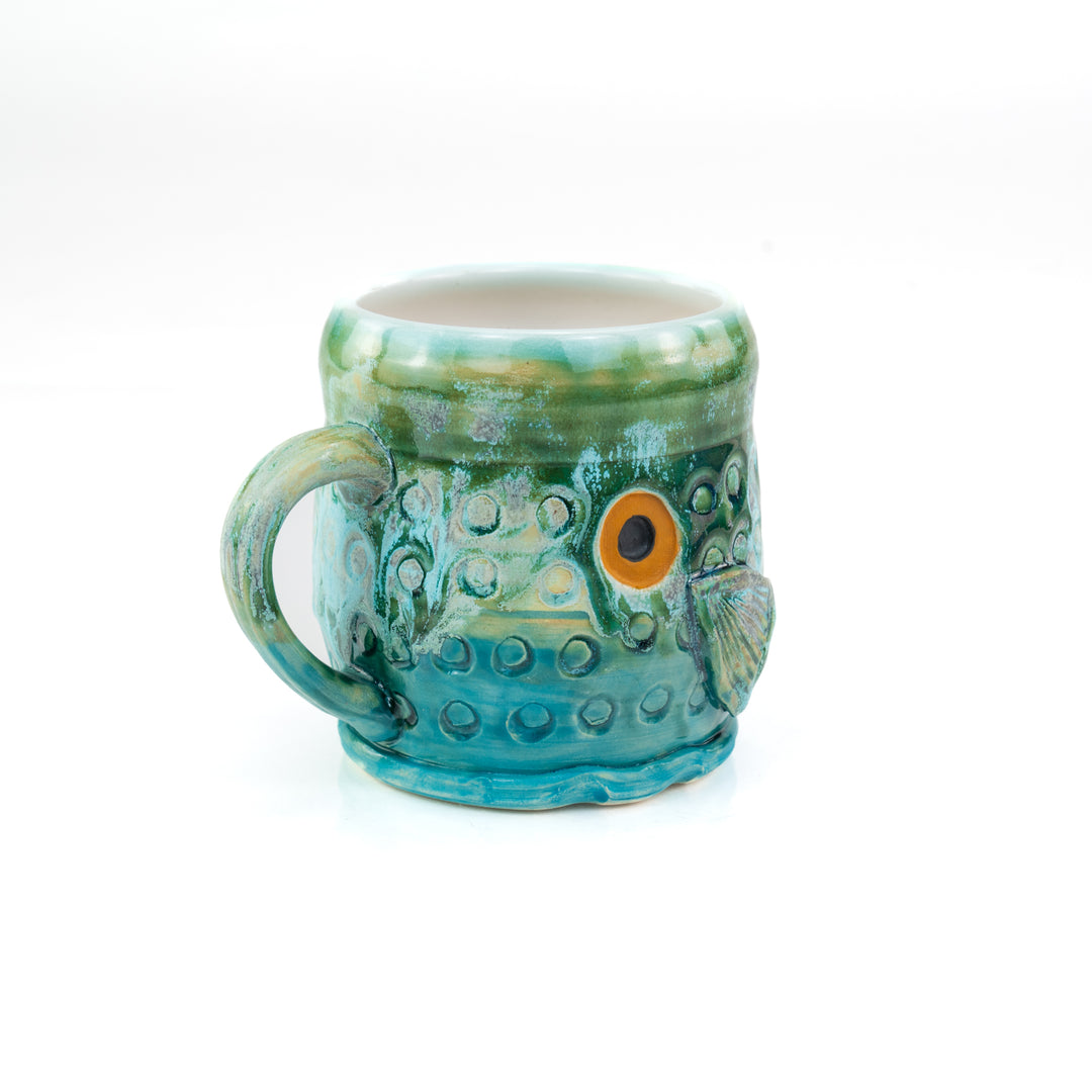 Mug 16 oz - Sea Foam Green Fish Mug