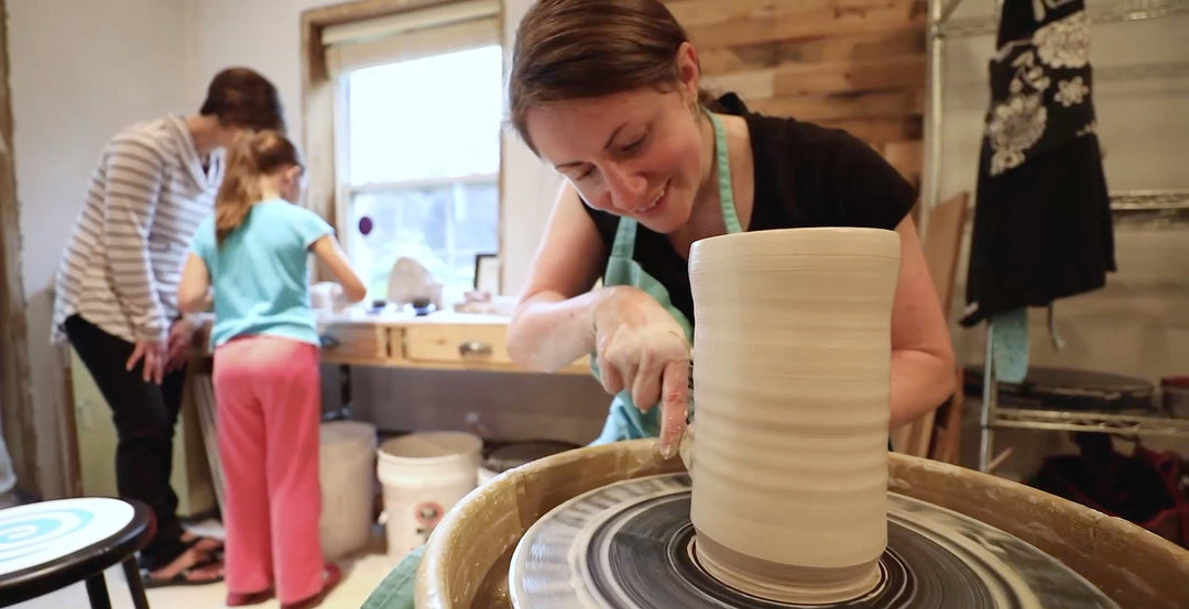 Clay & Coffee Live Demonstration of Wheel Thrown Pottery | Meghan Bergman Ceramics