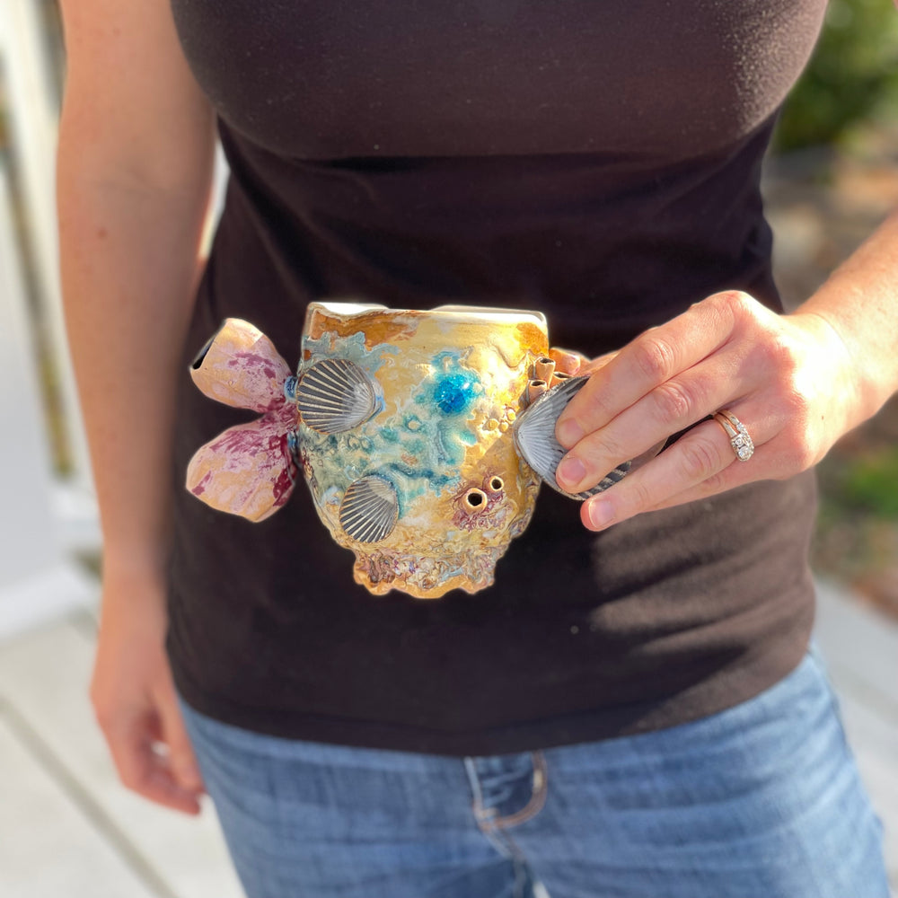 Handmade Ceramic Barnacle Cup | Ocean Pottery | Meghan Bergman Ceramics