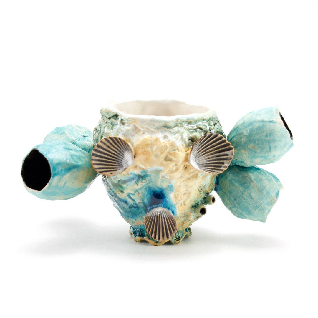 Ceramic Cup 12 oz | Sea Foam Green Barnacle Cup - Meghan Bergman Ceramics - Handmade Pottery & Ceramic Fine Art in Kennett Square, PA