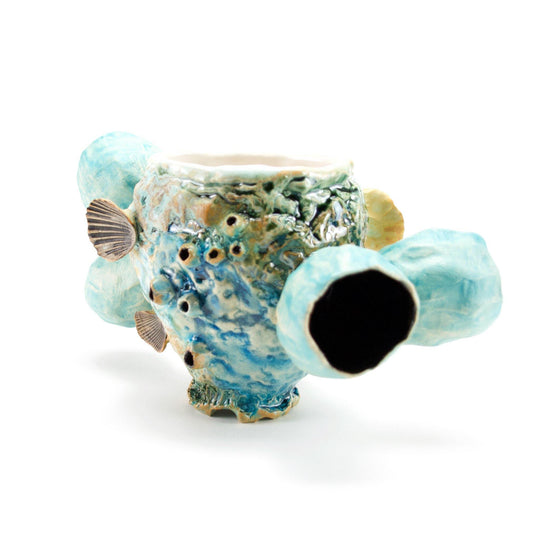 Ceramic Cup 12 oz | Sea Foam Green Barnacle Cup - Meghan Bergman Ceramics - Handmade Pottery & Ceramic Fine Art in Kennett Square, PA