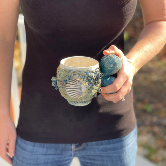 Handmade Ceramic Barnacle Cup | Ocean Pottery | Meghan Bergman Ceramics