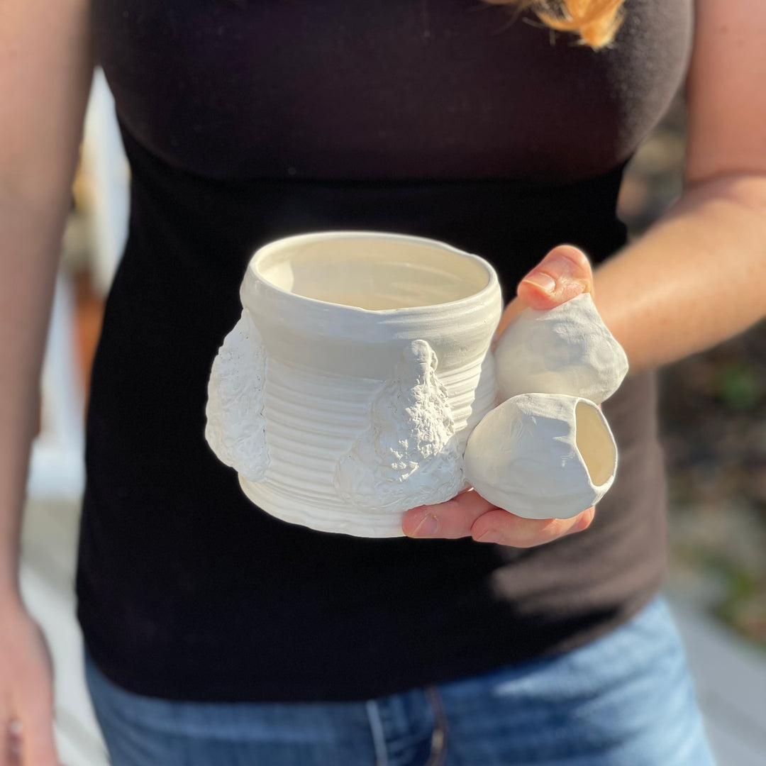 White Barnacle Ceramic Cup | Meghan Bergman Ceramics