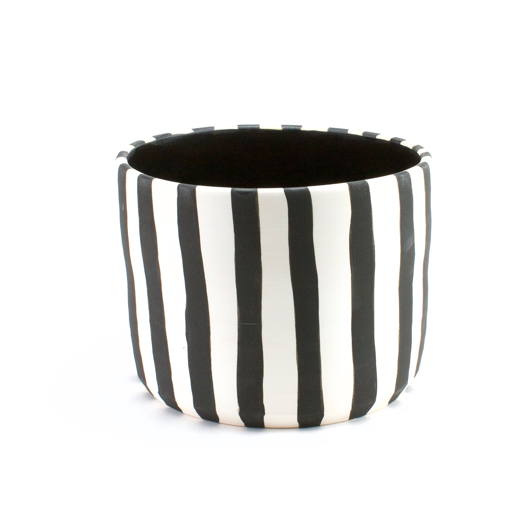 black and white small plant pot Planter Pot 6"