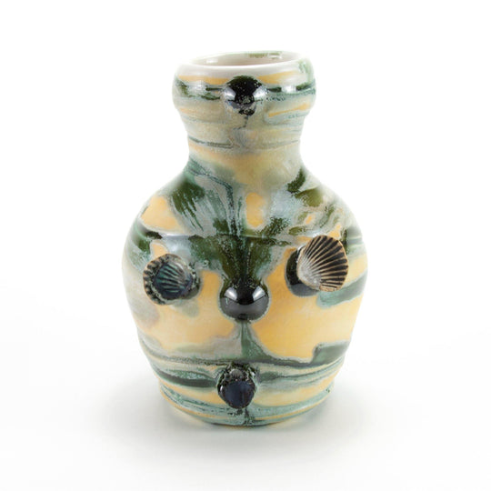 Ceramic Vase | Green Cascade Side-Fired Vase - Meghan Bergman Ceramics - Handmade Pottery & Ceramic Fine Art in Kennett Square, PA