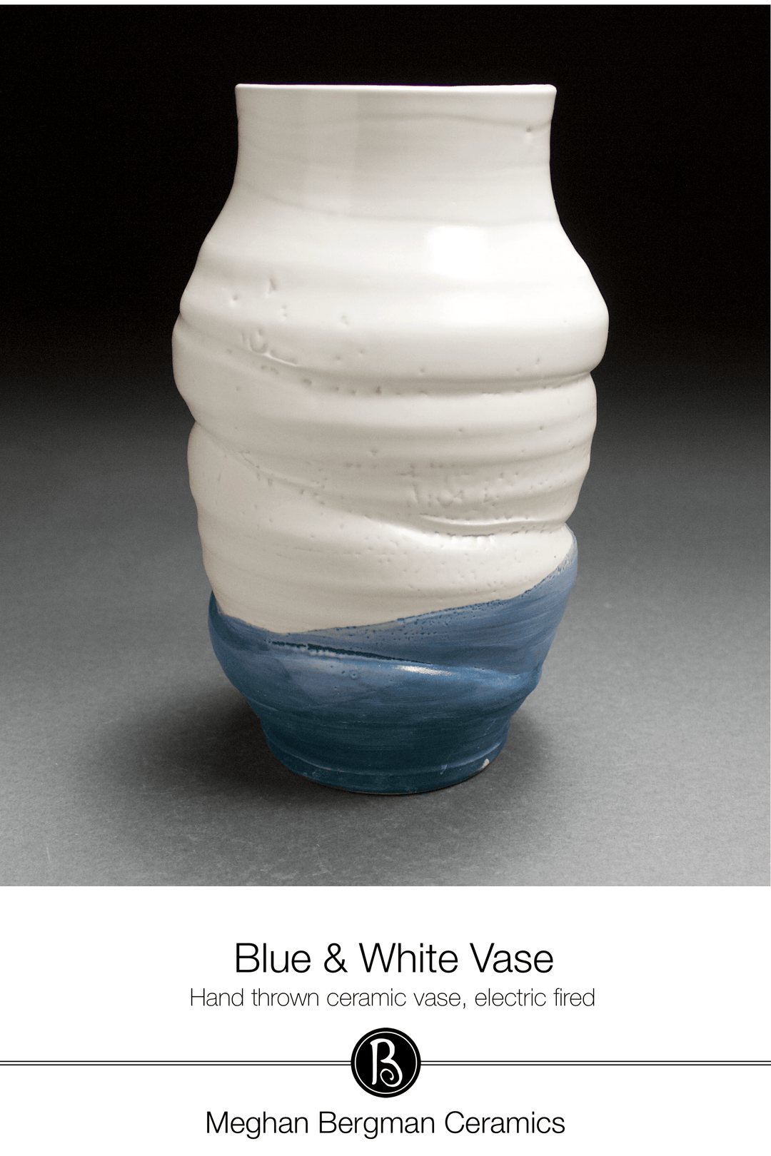 Ceramic Vase | White & Blue Vase - Meghan Bergman Ceramics - Handmade Pottery & Ceramic Fine Art in Kennett Square, PA