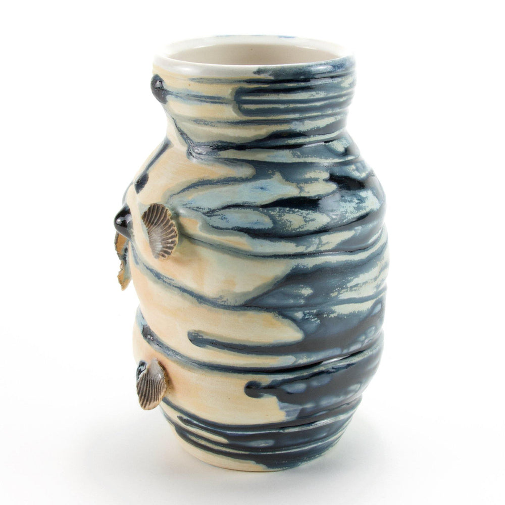 Ceramic Vase | Large Blue Ocean Side-Fired Vase - Meghan Bergman Ceramics - Handmade Pottery & Ceramic Fine Art in Kennett Square, PA